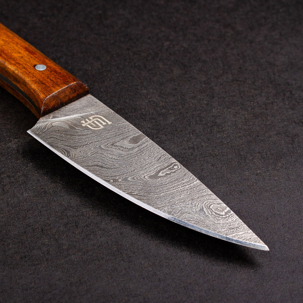 Cattleman Hand-Forged Damascus Steel Steak Knife - Individual