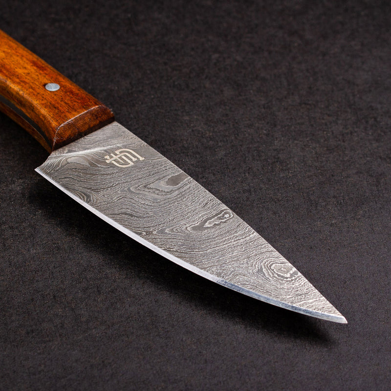 Cattleman Hand-Forged Damascus Steel Steak Knives - Set of 4