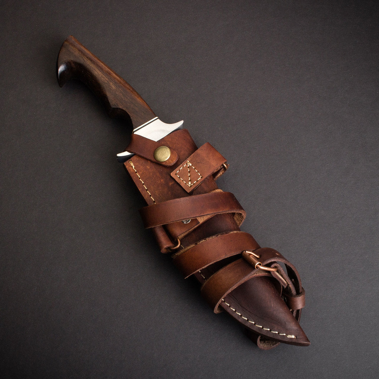 Hugh Glass Hand-Forged San Mai Steel Hunting Knife - Tali Wood