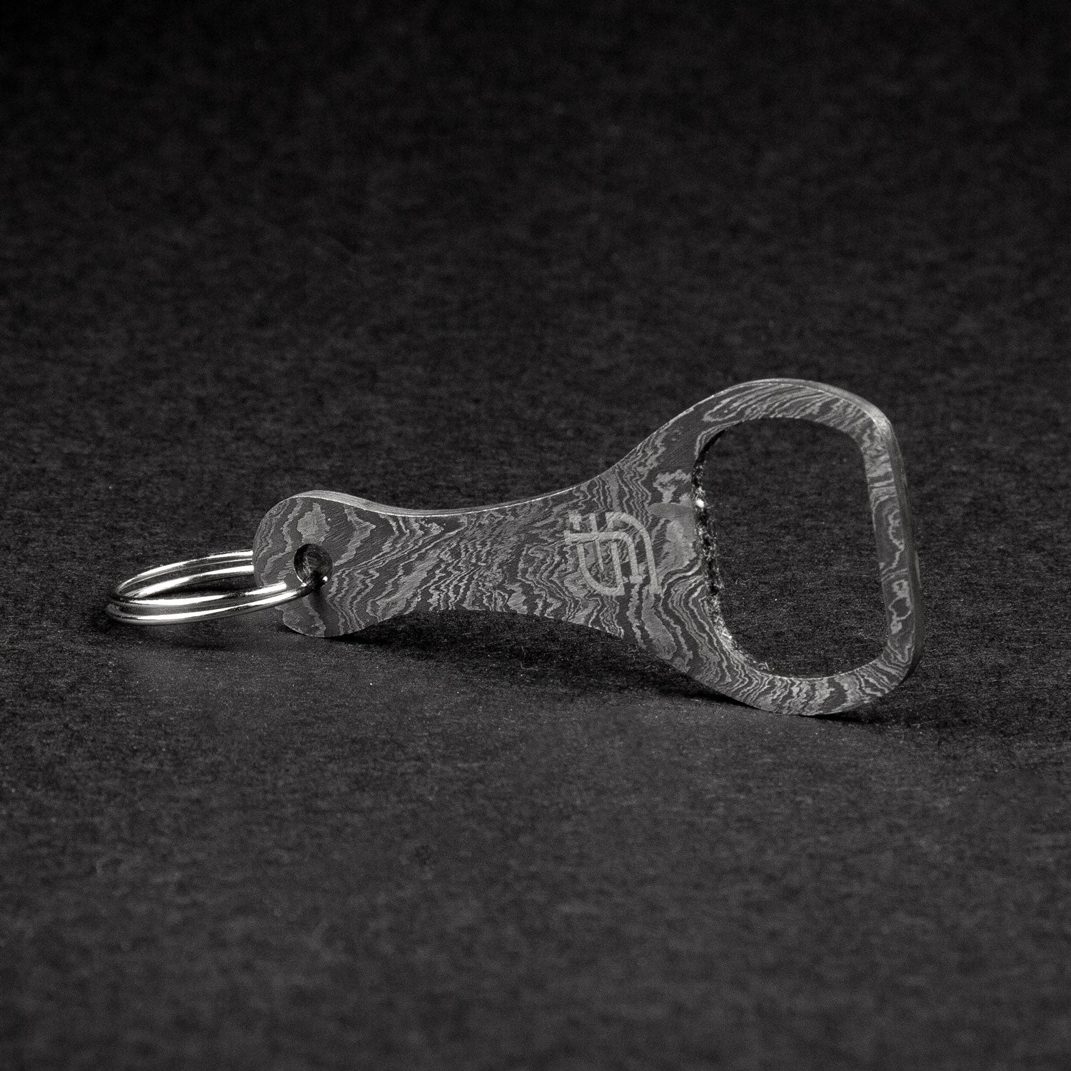 Cap Lifter Hand-Forged Damascus Steel Keychain Bottle Opener