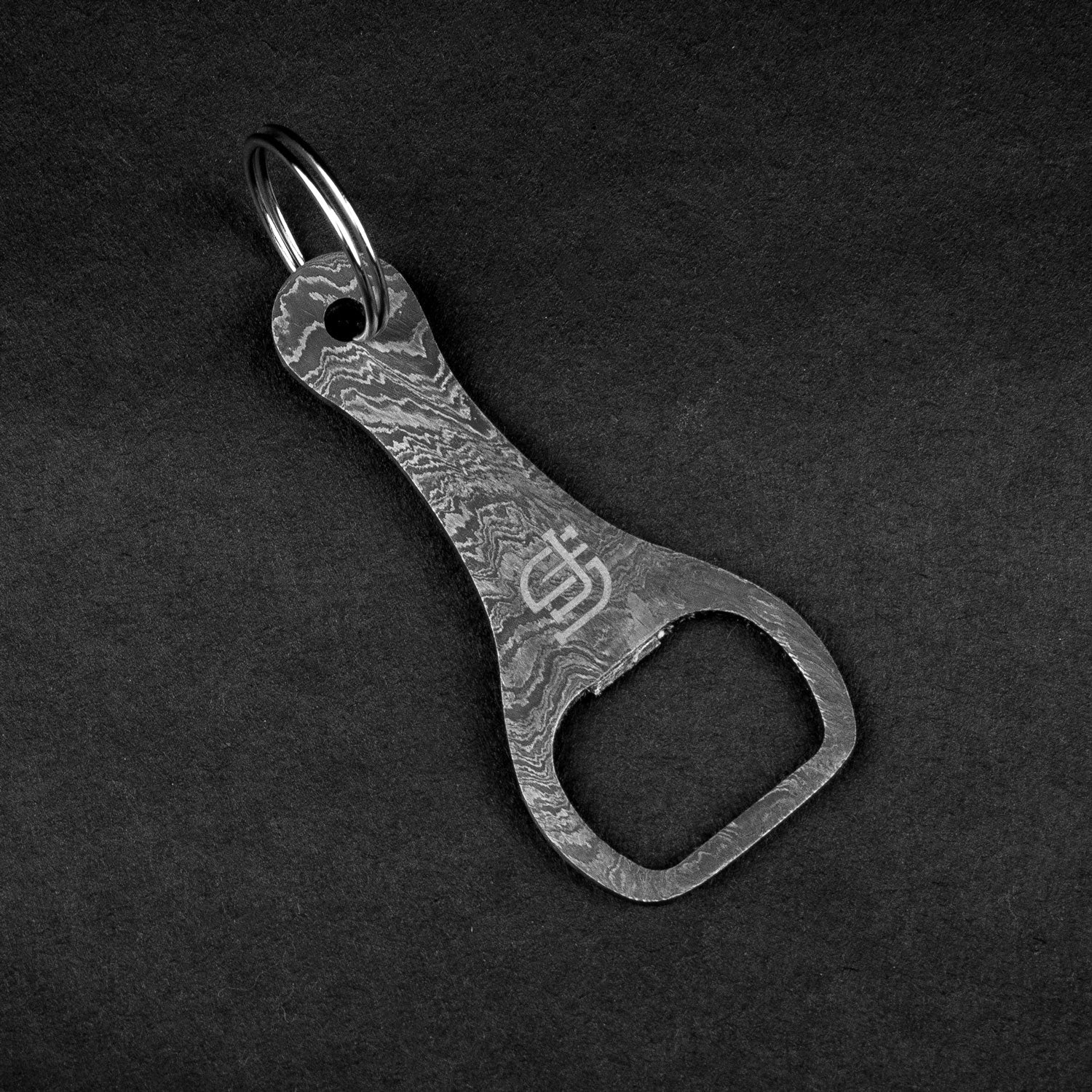 Cap Lifter Hand-Forged Damascus Steel Keychain Bottle Opener