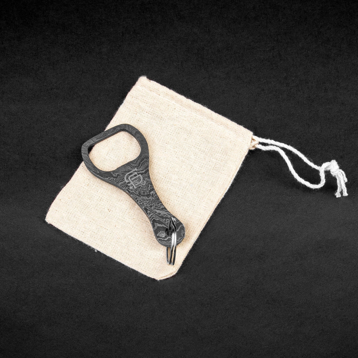 Cap Lifter Hand-Forged Damascus Steel Keychain Bottle Opener