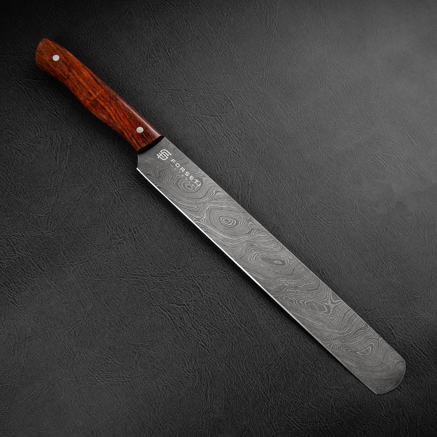 Maillard Hand-Forged Damascus Steel 10" Slicing and Carving Knife - Walnut