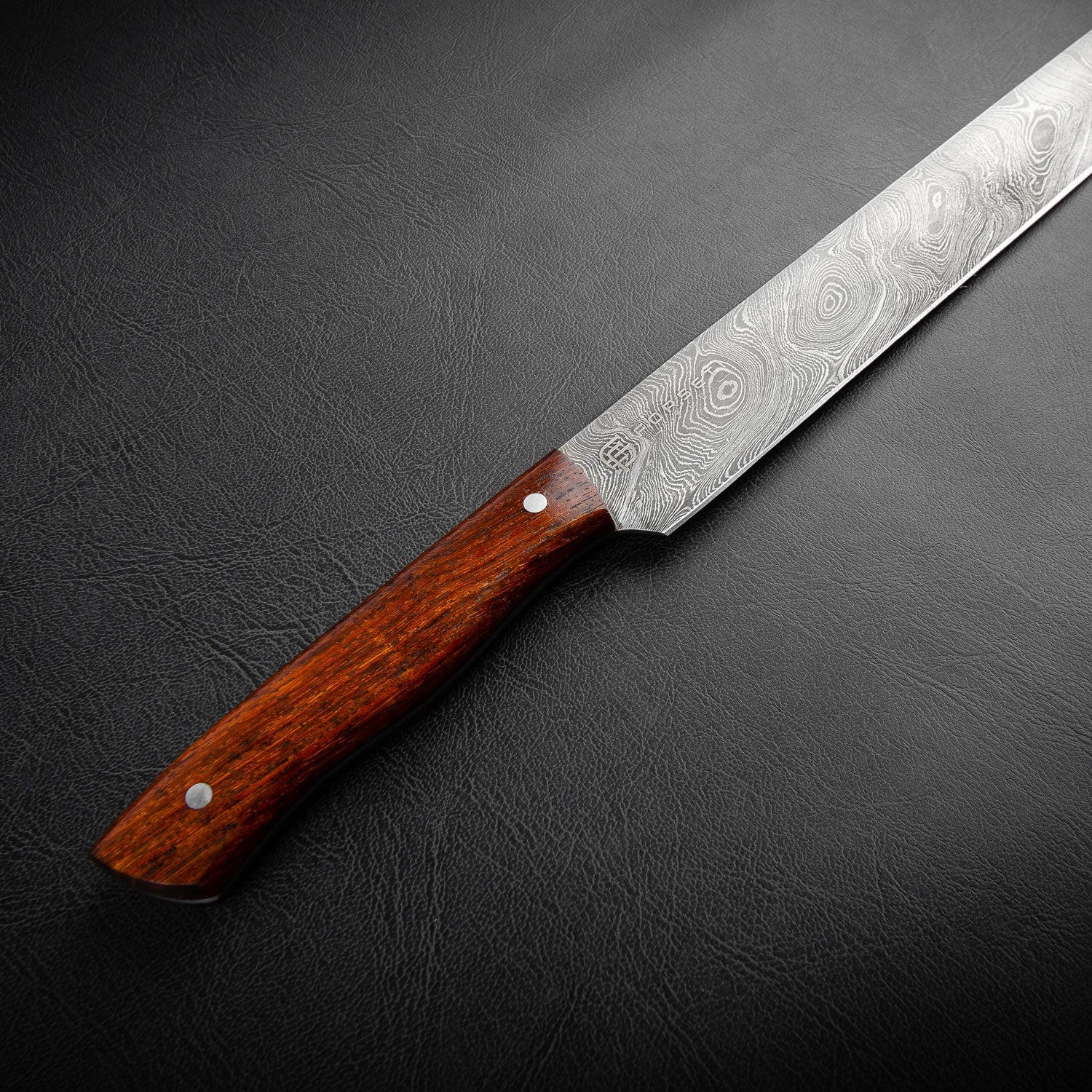 Maillard Hand-Forged Damascus Steel 10" Slicing and Carving Knife - Walnut
