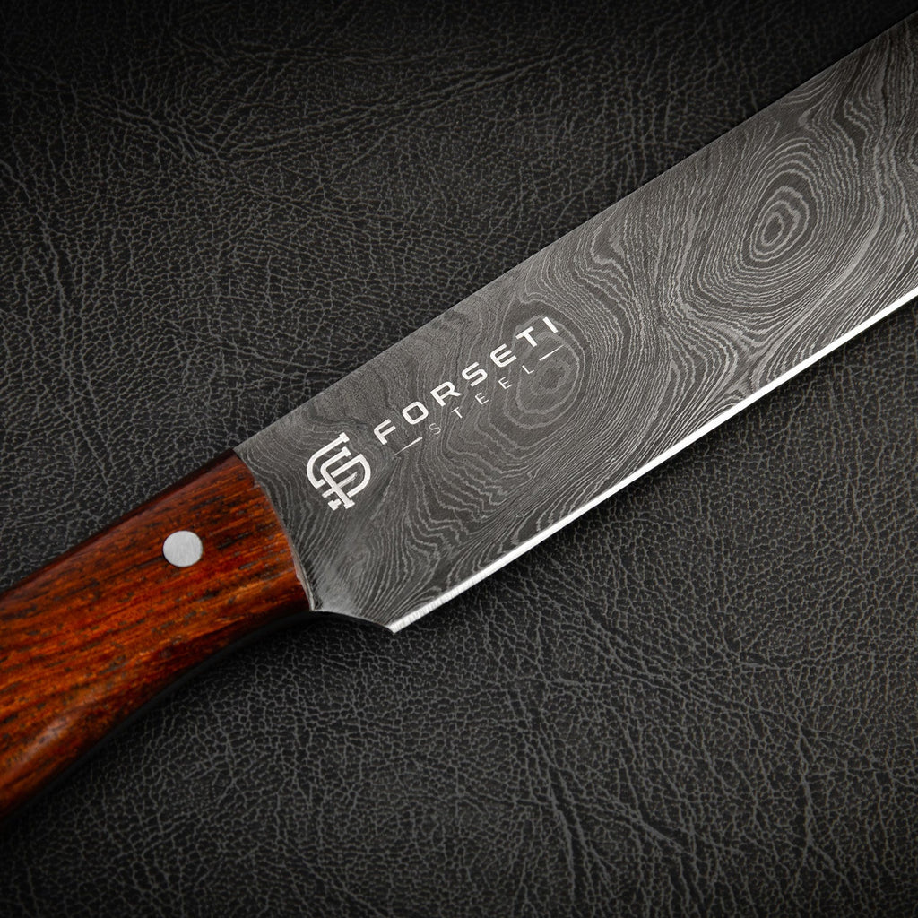 Maillard Hand-Forged Damascus Steel 10" Slicing and Carving Knife - Walnut