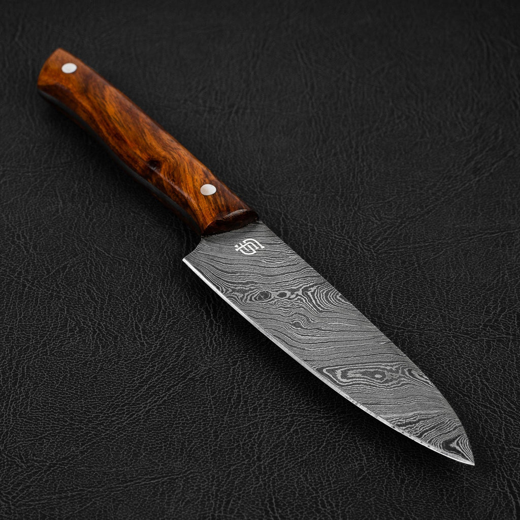Epicure Hand-Forged Damascus Steel 5" Petty Utility Knife - Walnut