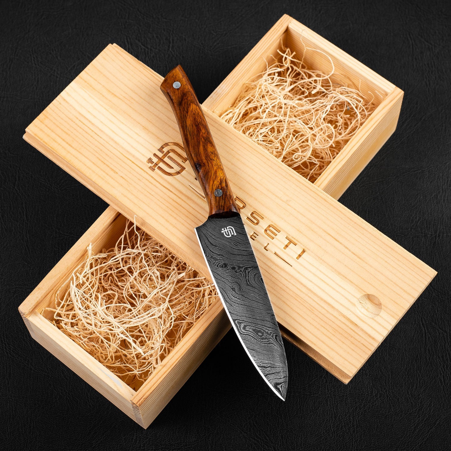 Epicure Hand-Forged Damascus Steel 5" Petty Utility Knife - Walnut