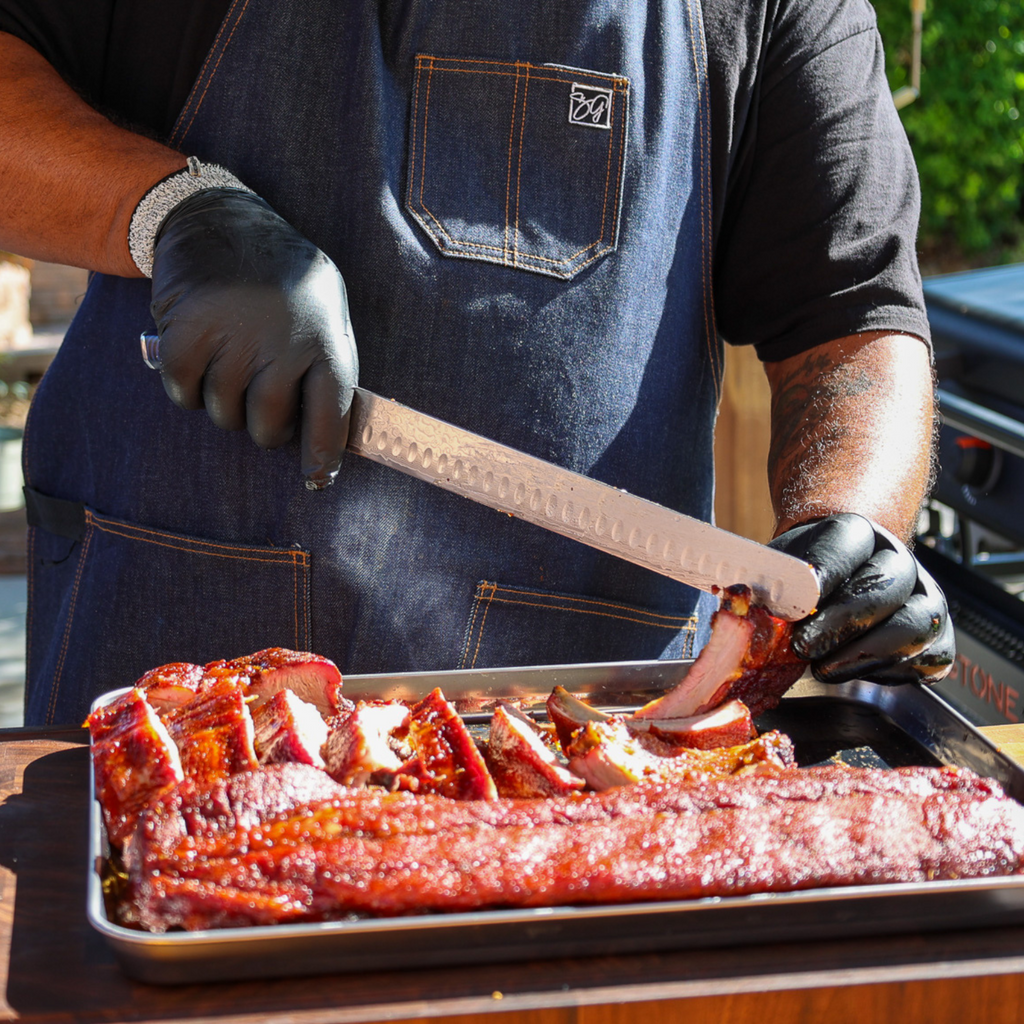 Smokin' and Grillin' with AB Signature Japanese Damascus Steel 12" Meat Slicer