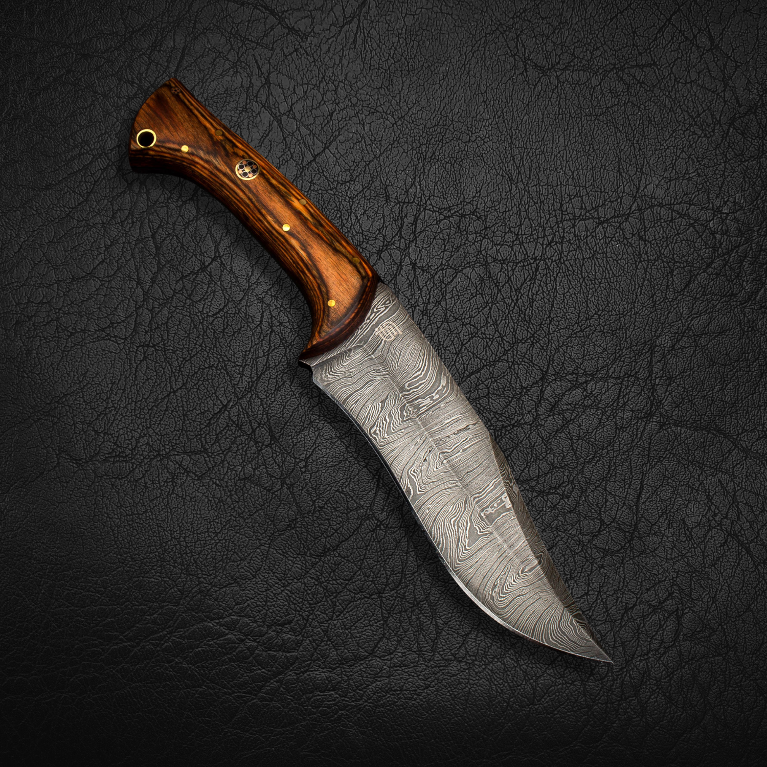 Scythian Hand-Forged Damascus Steel Hunting Knife - Pakkawood - BLEM