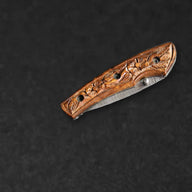 Barca Hand-Forged Damascus Steel Folding Knife - Tali Wood - BladeWolf A2Z image 5