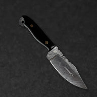 Becknell Hand-Forged Damascus Steel Hunting Knife - Black G10 - BladeWolf A2Z image 3
