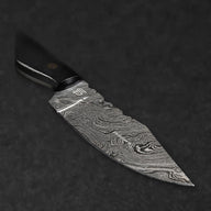 Becknell Hand-Forged Damascus Steel Hunting Knife - Black G10 - BladeWolf A2Z image 4