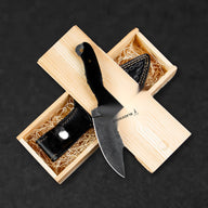 Becknell Hand-Forged Damascus Steel Hunting Knife - Black G10 - BladeWolf A2Z image 5