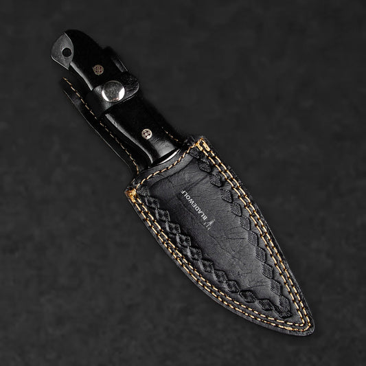 Becknell Hand-Forged Damascus Steel Hunting Knife - Black G10 - BladeWolf A2Z image 6