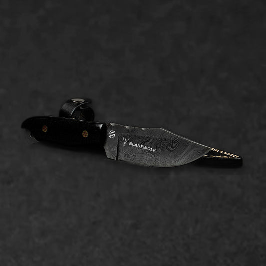 Becknell Hand-Forged Damascus Steel Hunting Knife - Black G10 - BladeWolf A2Z image 8