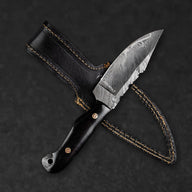 Becknell Hand-Forged Damascus Steel Hunting Knife - Black G10 - BladeWolf A2Z image 9