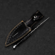 Becknell Hand-Forged Damascus Steel Hunting Knife - Black G10 - BladeWolf A2Z image 10