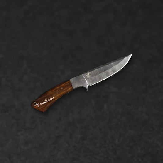 Bolognesi Hand-Forged Damascus Steel Hunting Knife - Rosewood