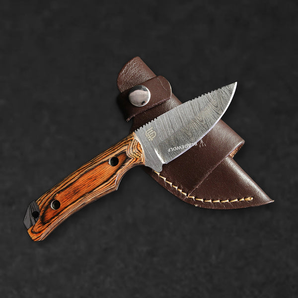 Boone Hand-Forged Damascus Steel Skinner -Tali Wood - BladeWolf A2Z image 1