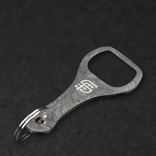 Cap Lifter Hand-Forged Damascus Steel Keychain Bottle Opener - BladeWolf A2Z image 3