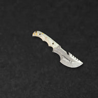 Carney Damascus Steel Curved Warrior Tanto Knife - White G10 - BladeWolf A2Z image 2