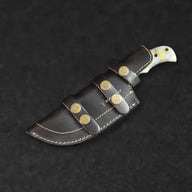 Carney Damascus Steel Curved Warrior Tanto Knife - White G10 - BladeWolf A2Z image 3