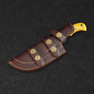 Carney Damascus Steel Curved Warrior Tanto Knife - Yellow G10 - BladeWolf A2Z image 3
