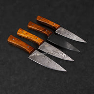 Cattleman Hand-Forged Damascus Steel Steak Knives - Set of 4 - BladeWolf A2Z image 1