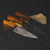 Cattleman Hand-Forged Damascus Steel Steak Knives - Set of 4 - BladeWolf A2Z image 2