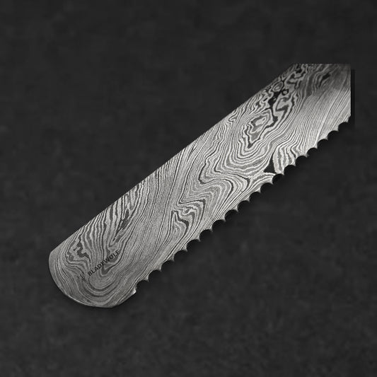 Cavallari Damascus Steel 10" Serrated Bread Knife - Yellow/Black Handle