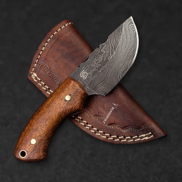 Colter Hand-Forged Damascus Steel Skinner - Walnut - BladeWolf A2Z image 1
