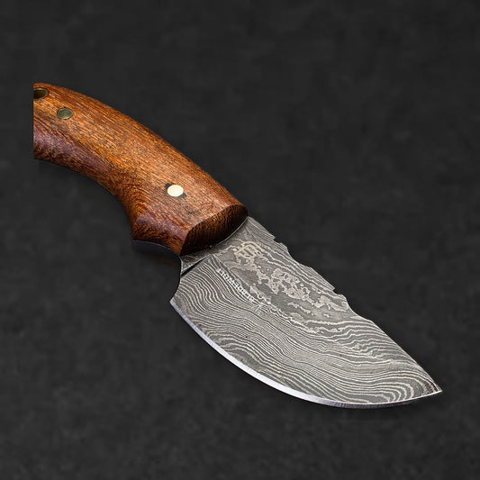 Colter Hand-Forged Damascus Steel Skinner - Walnut - BladeWolf A2Z image 4