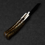 Confidant Hand-Forged Damascus Steel Folding Knife - Horn - BladeWolf A2Z image 10