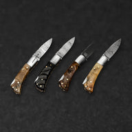Confidant Hand-Forged Damascus Steel Folding Knife - Horn - BladeWolf A2Z image 15