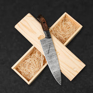 Cuisinier Hand-Forged Damascus Steel 8" Chef Knife - Walnut - BladeWolf A2Z image 3