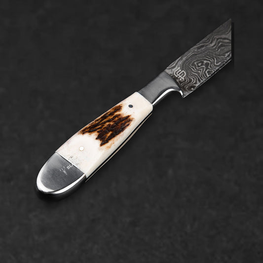 Denton Hand-Forged Damascus Steel Steak Knife - Stag Antler