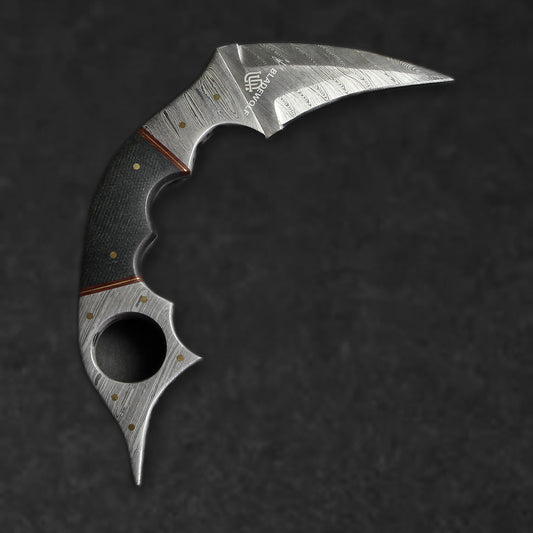 Dragon's Claw Hand-Forged Damascus Steel Karambit - G10 - BladeWolf A2Z image 3