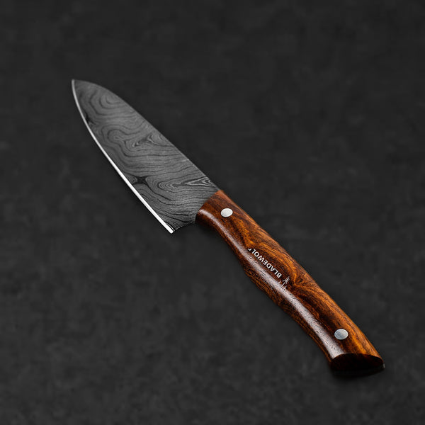 Epicure Hand-Forged Damascus Steel 5" Petty Utility Knife - Walnut - BladeWolf A2Z image 1