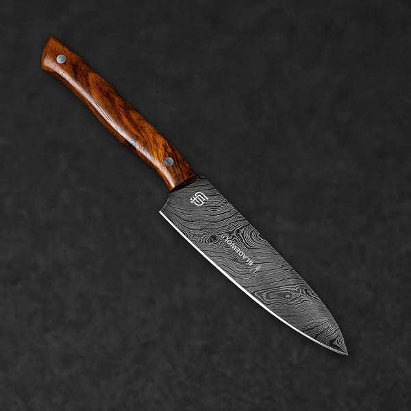 Epicure Hand-Forged Damascus Steel 5" Petty Utility Knife - Walnut - BLEM - BladeWolf A2Z image 1
