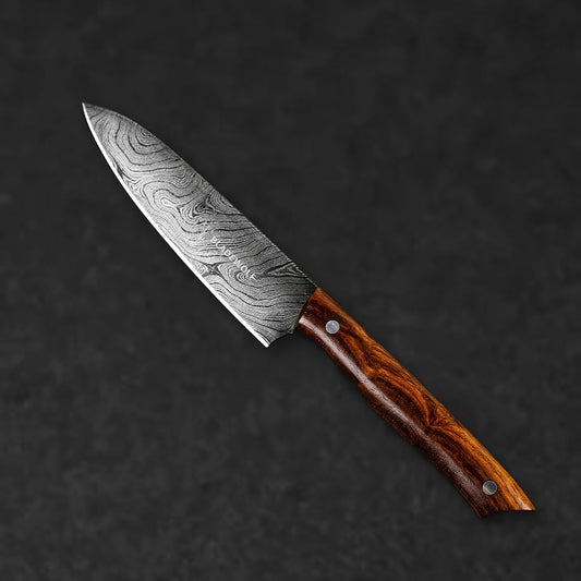 Epicure Hand-Forged Damascus Steel 5" Petty Utility Knife - Walnut - BLEM
