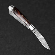 Falcon Hand-Forged Damascus Steel 2-Blade Folding Knife - Rosewood - BladeWolf A2Z image 4