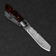 Falcon Hand-Forged Damascus Steel 2-Blade Folding Knife - Rosewood - BladeWolf A2Z image 7