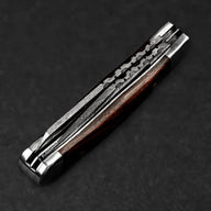 Falcon Hand-Forged Damascus Steel 2-Blade Folding Knife - Rosewood - BladeWolf A2Z image 9