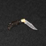 Freuchen Hand-Forged Damascus EDC Folding Knife - Wenge Wood - BladeWolf A2Z image 2