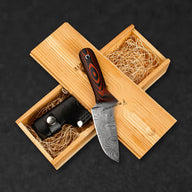 Hand-Forged Damascus Steel EDC Knife - Orange and Black G10 - BladeWolf A2Z image 4