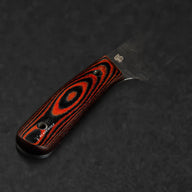 Hand-Forged Damascus Steel EDC Knife - Orange and Black G10 - BladeWolf A2Z image 7
