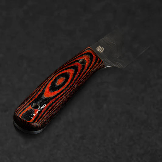 Hand-Forged Damascus Steel EDC Knife - Orange and Black G10 - BladeWolf A2Z image 7