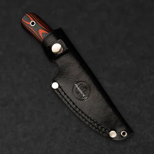 Hand-Forged Damascus Steel EDC Knife - Orange and Black G10 - BladeWolf A2Z image 8