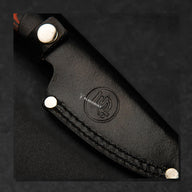 Hand-Forged Damascus Steel EDC Knife - Orange and Black G10 - BladeWolf A2Z image 10