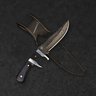 Hector Hand-Forged Damascus Steel Sub-Hilt Knife - Black G10 - BladeWolf A2Z image 1